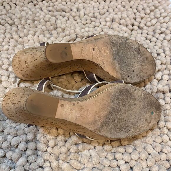 Saks Fifth Avenue open toe wedge shoe - Picture 6 of 7